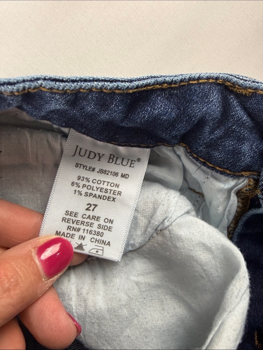 Judy Blue Skinny Jeans Stretch Denim Women's Size 27 Like New - Picture 7 of 9